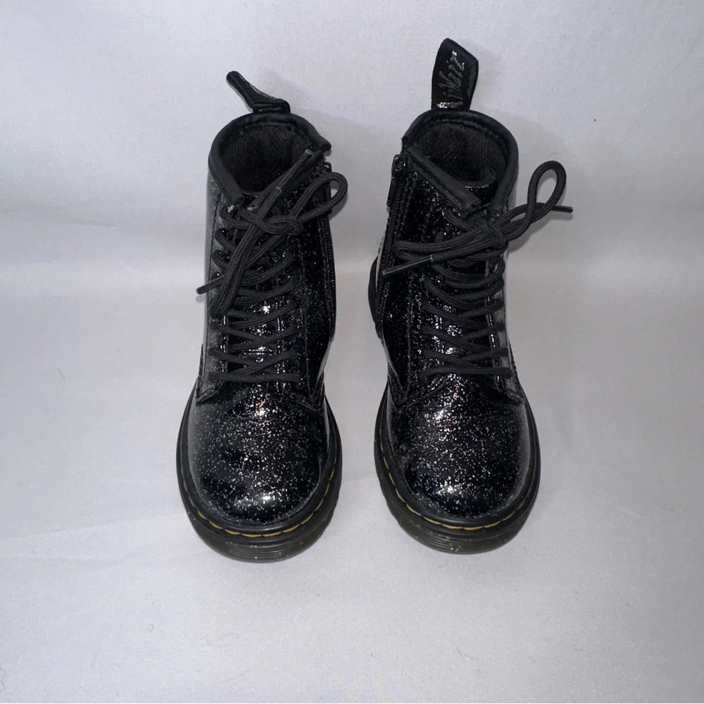 Dr. Martens Toddler 1460 Cosmic Glitter Lace Up Boot Black Size 8